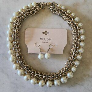 Pearl-appearing Costume Jewelry Necklace Earrings